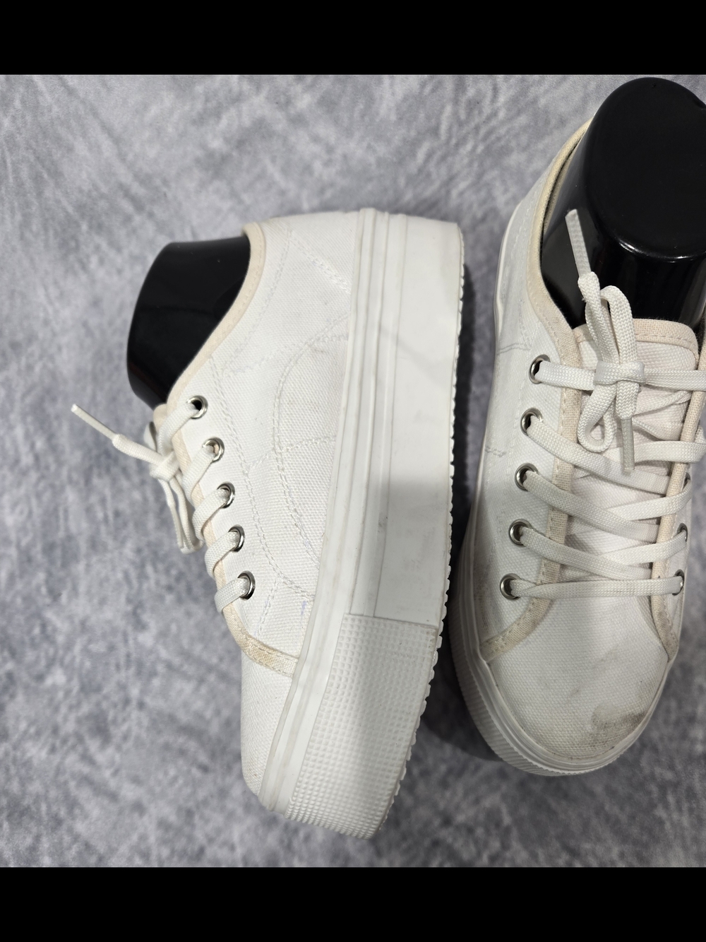 Madden Girl Ebonie canvas platform sneakers, featuring a chunky white rubber